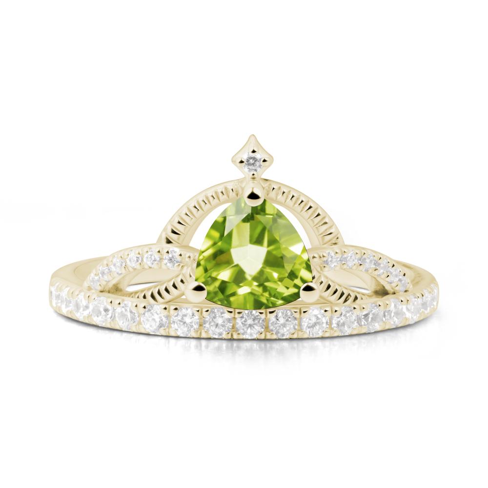 Tiara Peridot Engagement Ring - LUO Jewelry #metal_14k yellow gold