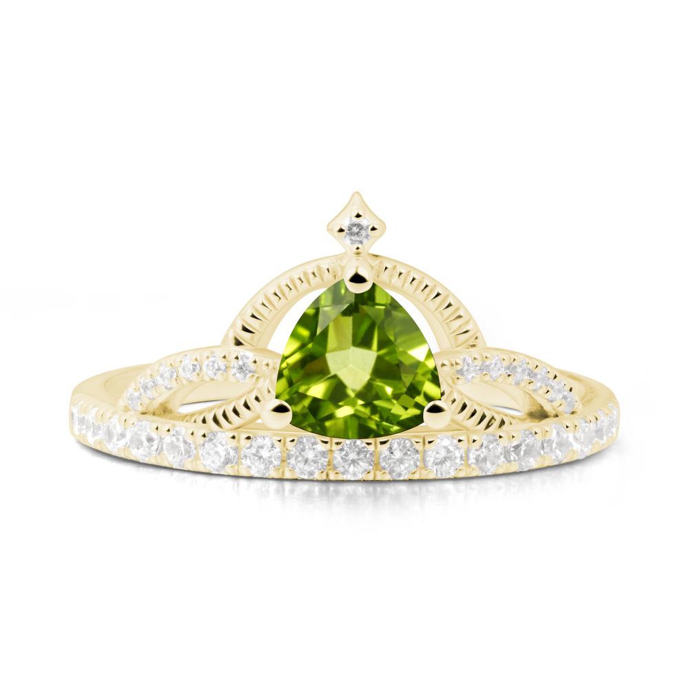 Tiara Peridot Engagement Ring - LUO Jewelry #metal_18k yellow gold