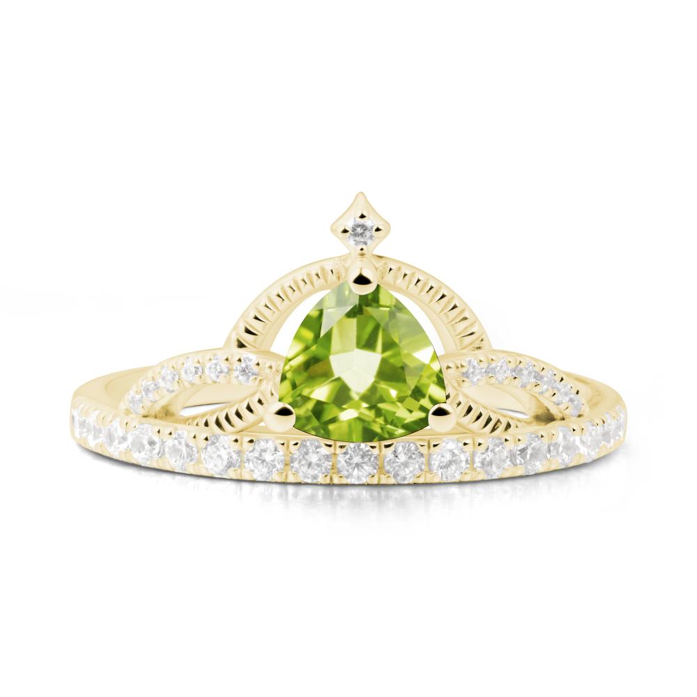 Tiara Peridot Engagement Ring - LUO Jewelry #metal_18k yellow gold