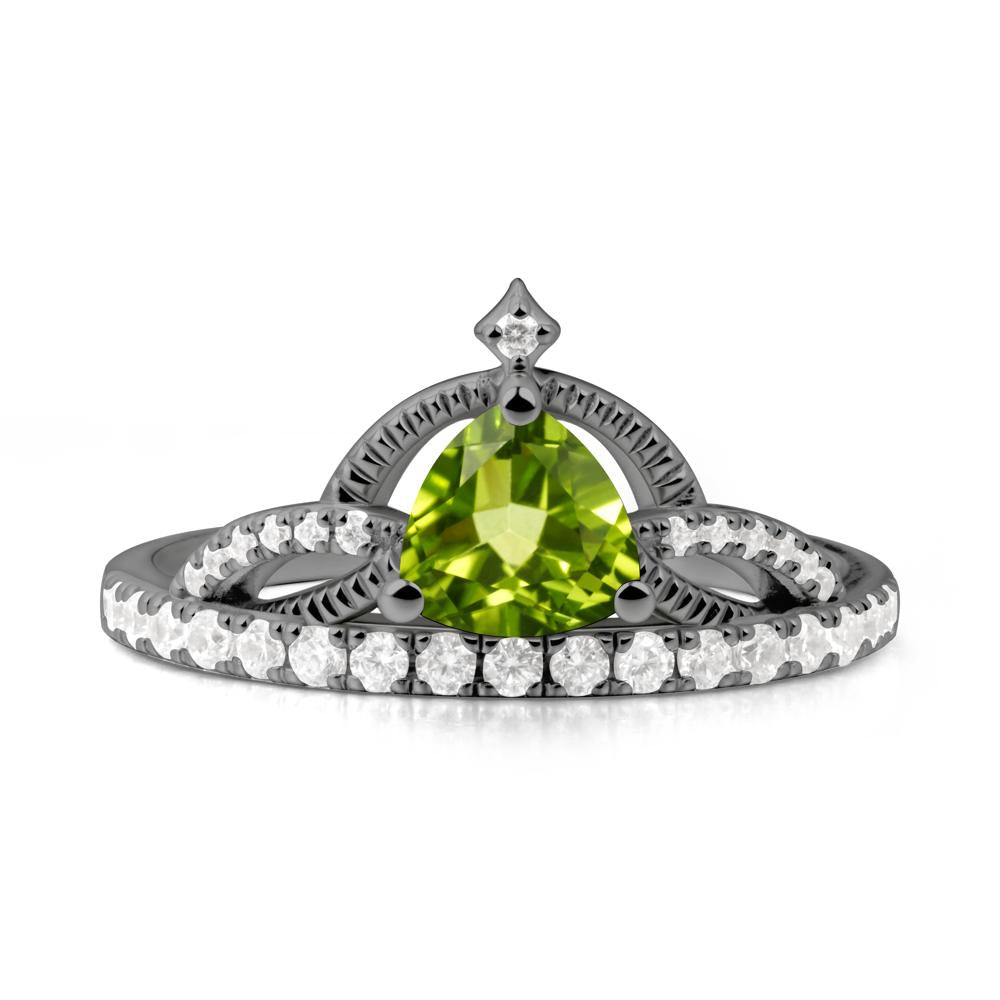 Tiara Peridot Engagement Ring - LUO Jewelry #metal_black finish sterling silver