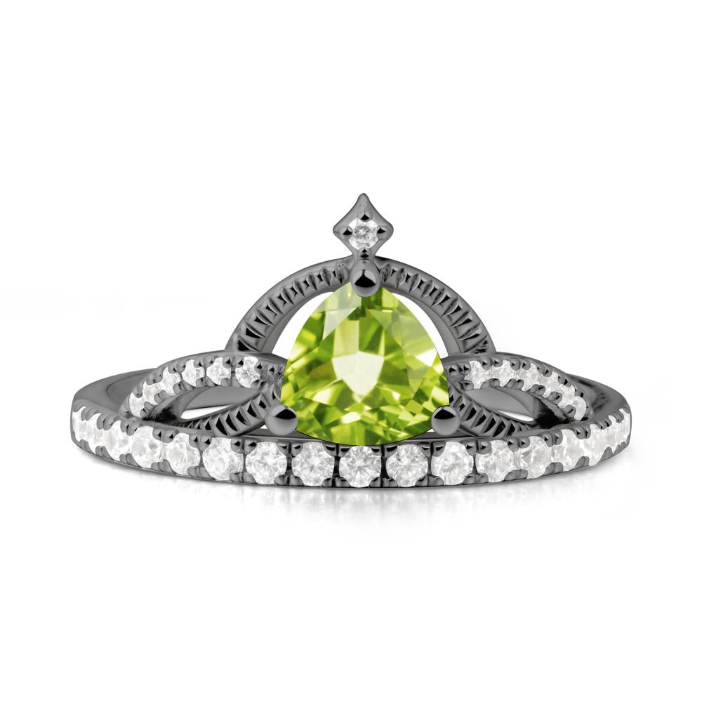 Tiara Peridot Engagement Ring - LUO Jewelry #metal_black finish sterling silver