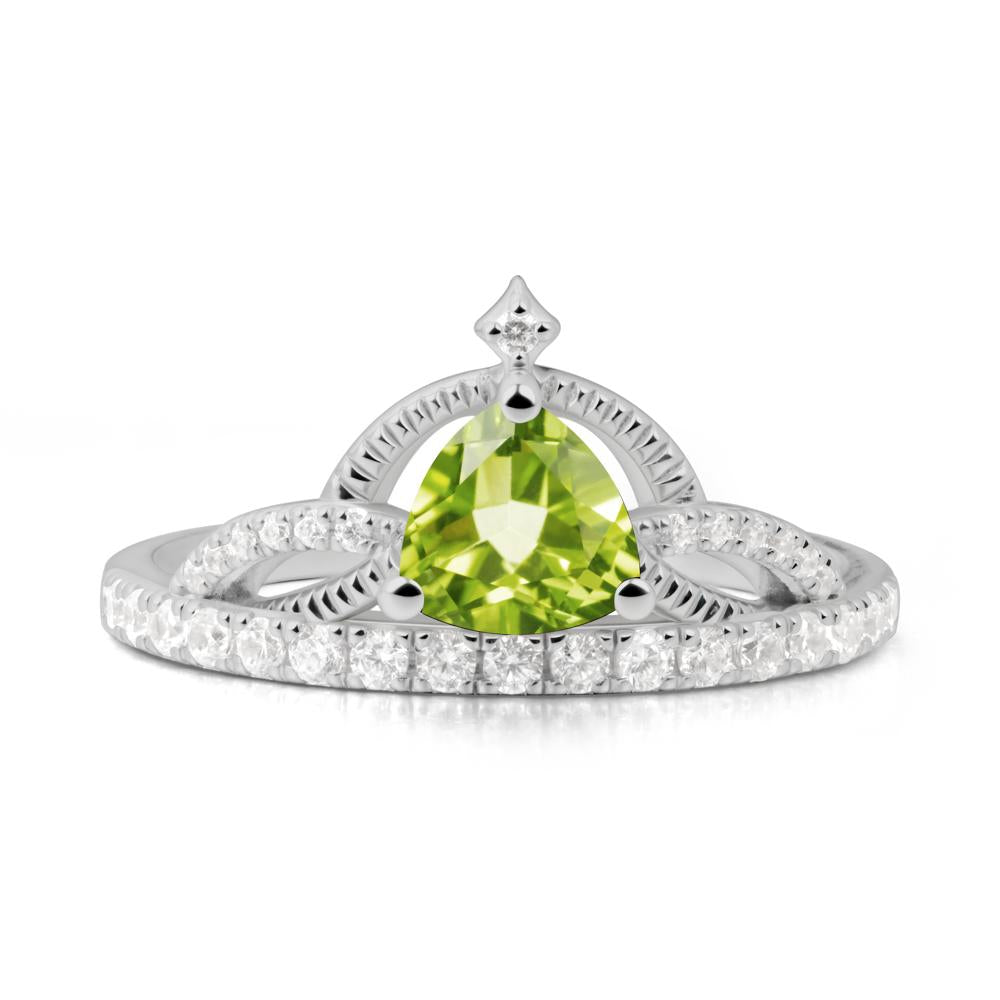 Tiara Peridot Engagement Ring - LUO Jewelry #metal_platinum