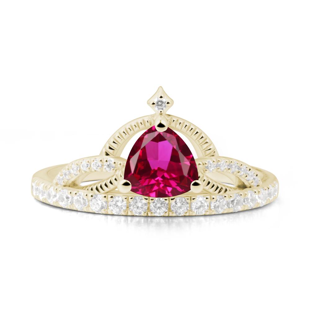 Tiara Ruby Engagement Ring - LUO Jewelry #metal_14k yellow gold