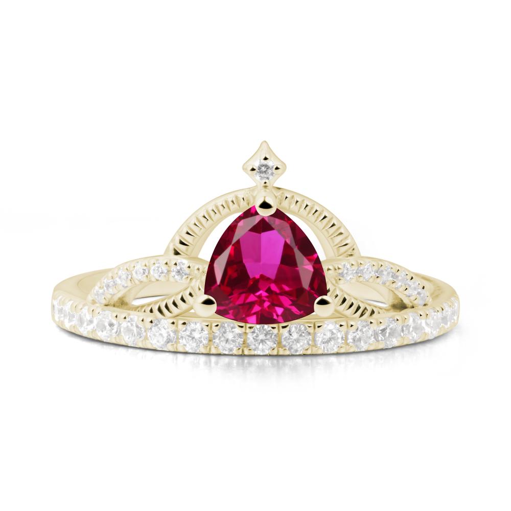 Tiara Ruby Engagement Ring - LUO Jewelry #metal_14k yellow gold