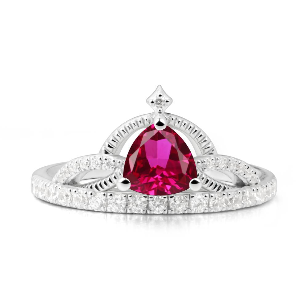 Tiara Ruby Engagement Ring - LUO Jewelry #metal_18k white gold