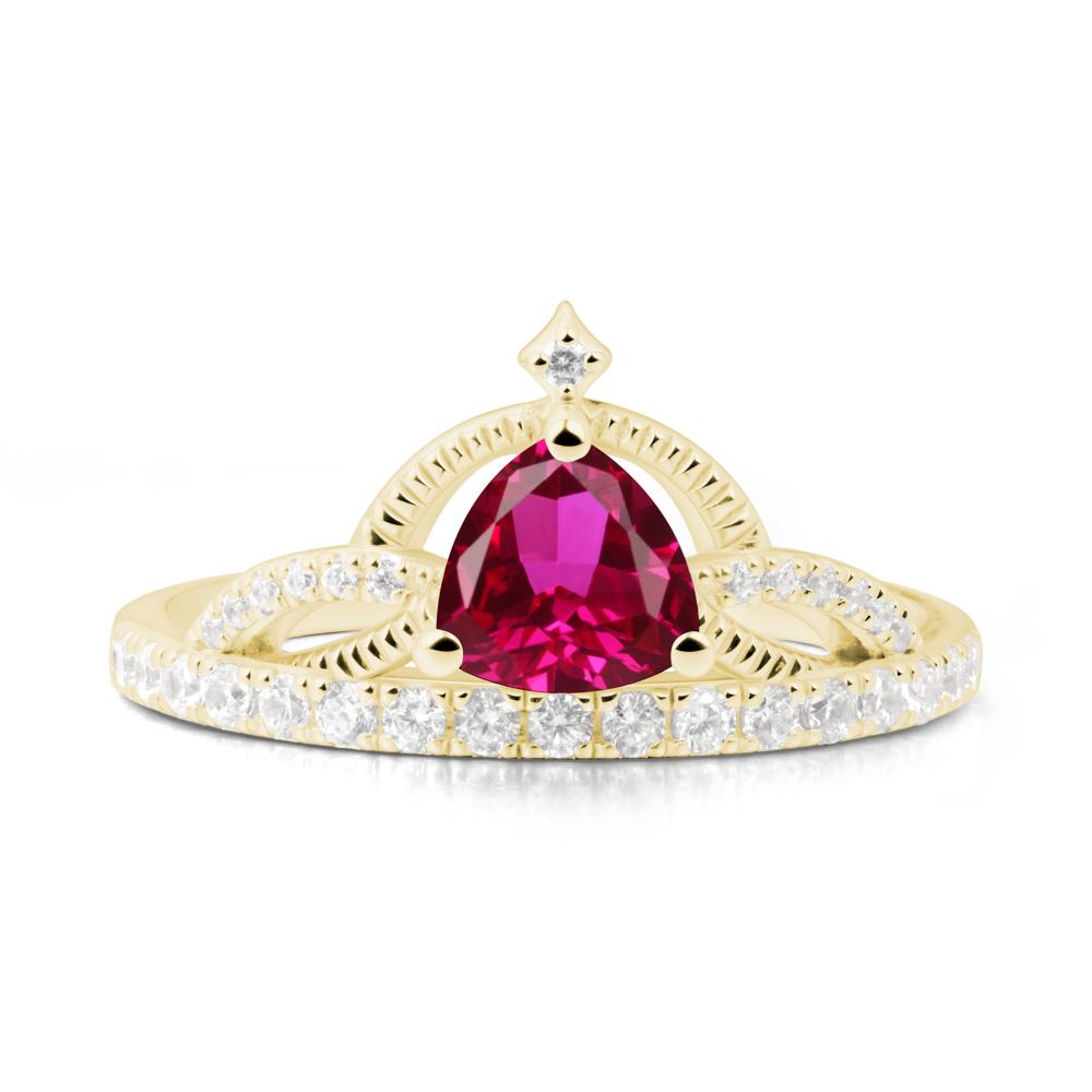 Tiara Ruby Engagement Ring - LUO Jewelry #metal_18k yellow gold