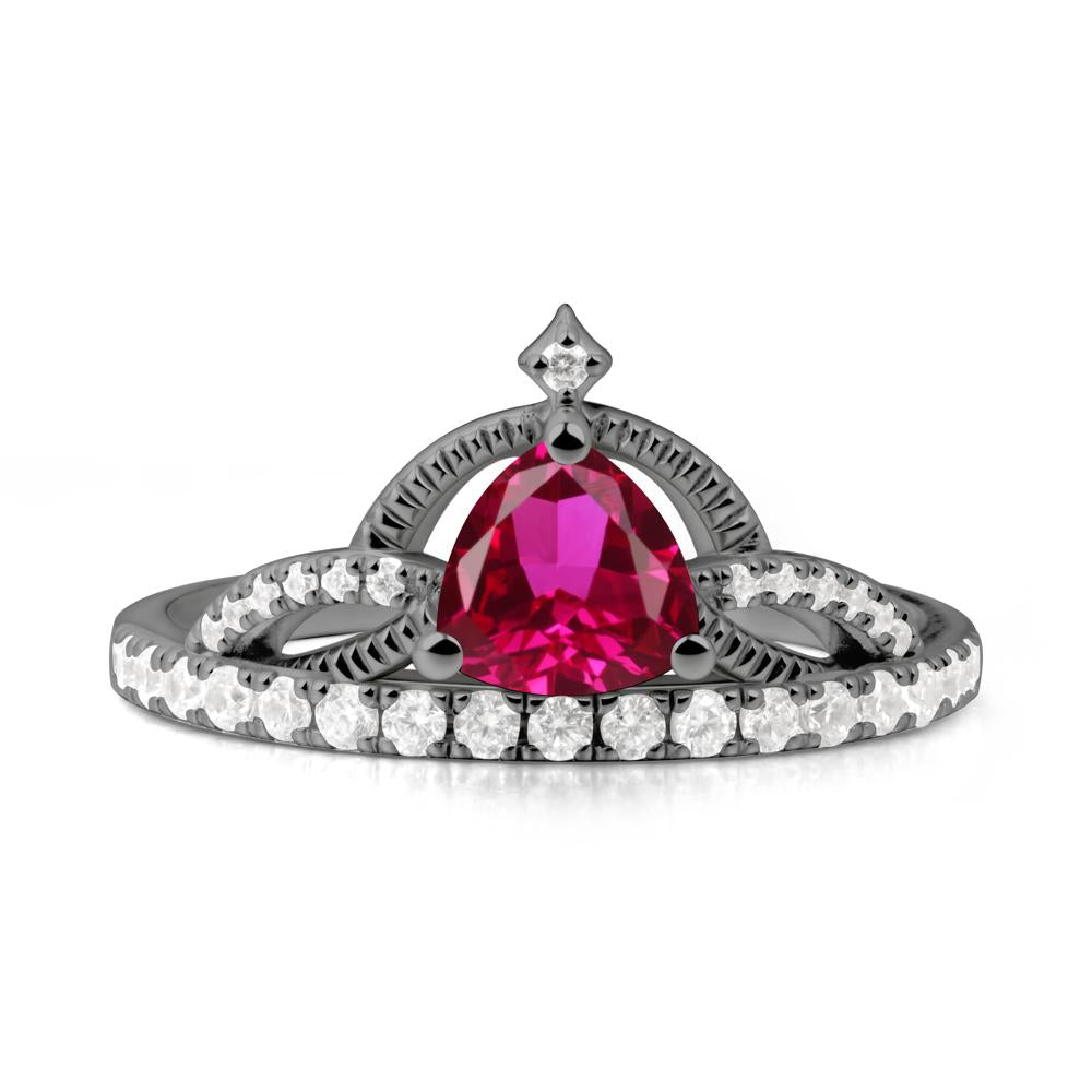 Tiara Ruby Engagement Ring - LUO Jewelry #metal_black finish sterling silver