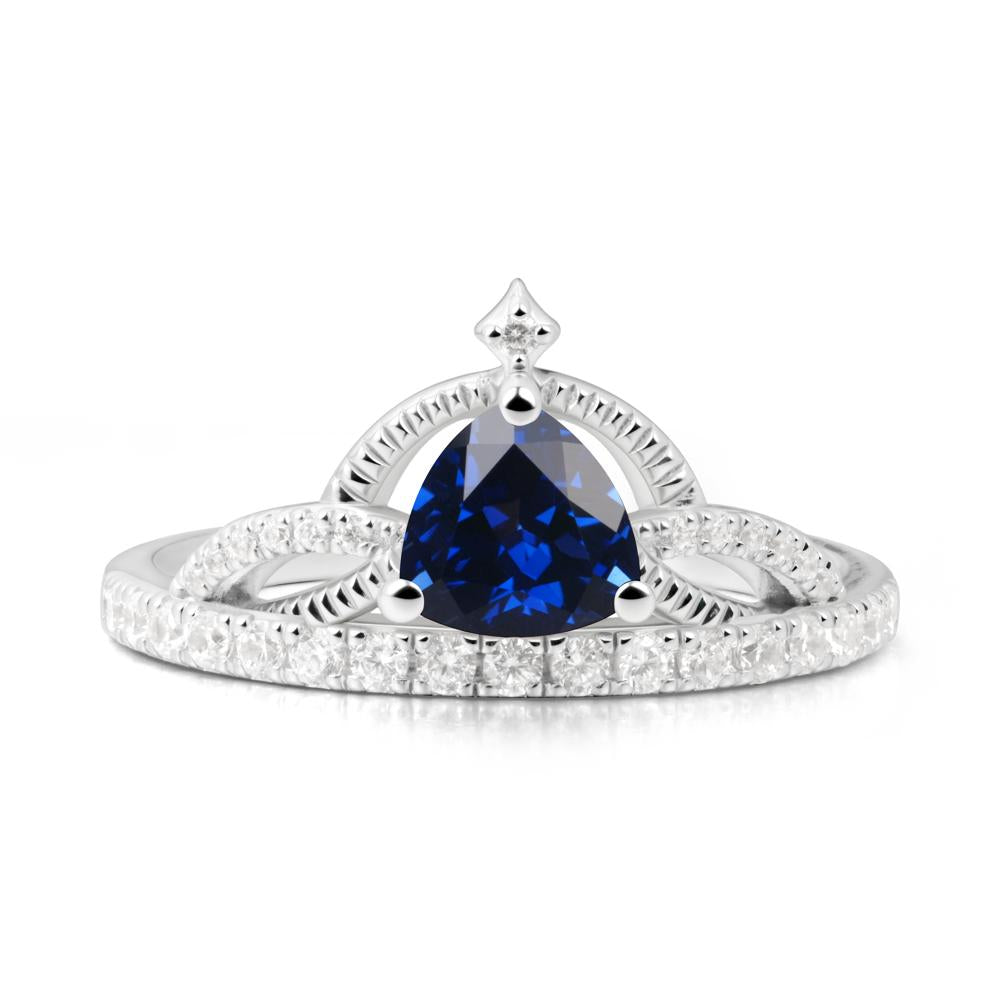 Tiara Sapphire Engagement Ring - LUO Jewelry #metal_14k white gold