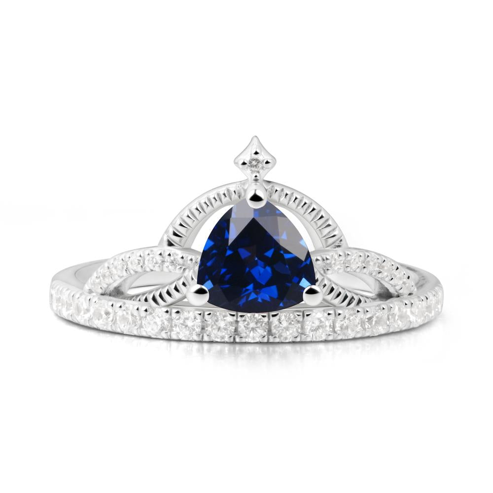 Tiara Sapphire Engagement Ring - LUO Jewelry #metal_14k white gold