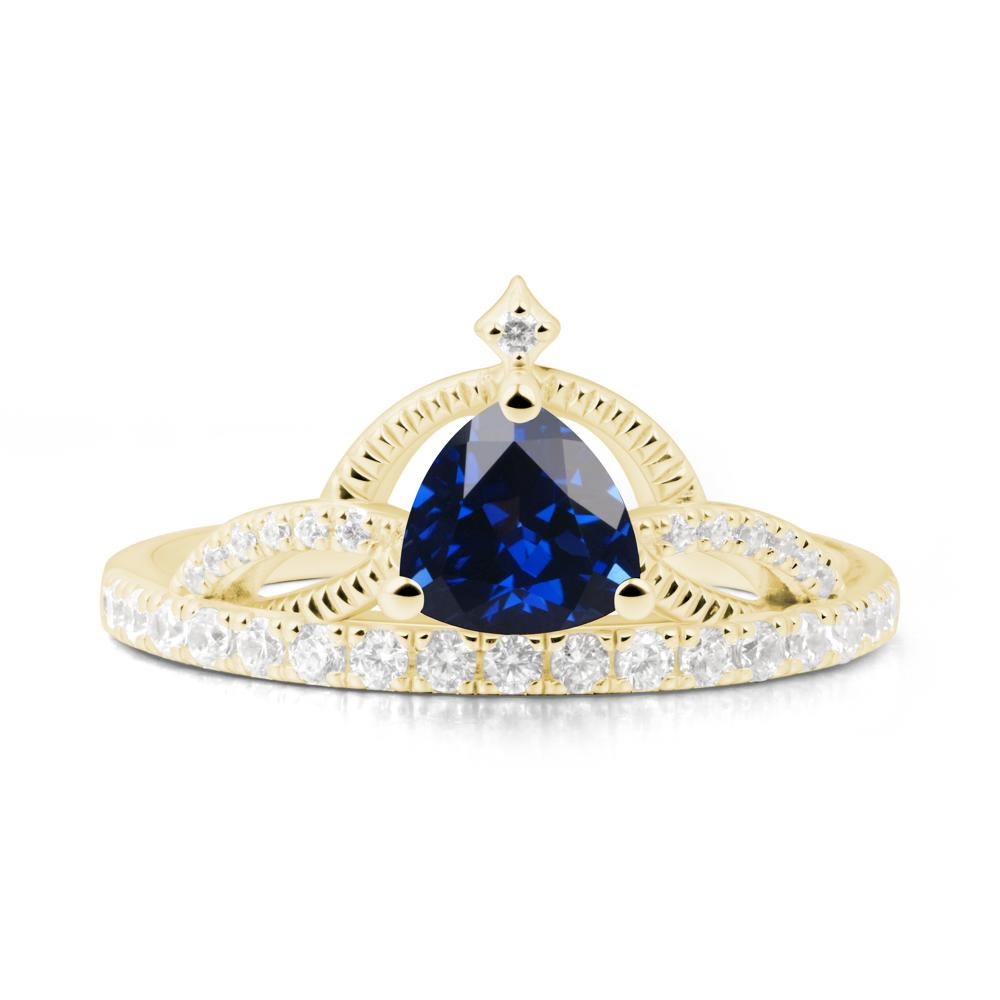 Tiara Sapphire Engagement Ring - LUO Jewelry #metal_18k yellow gold