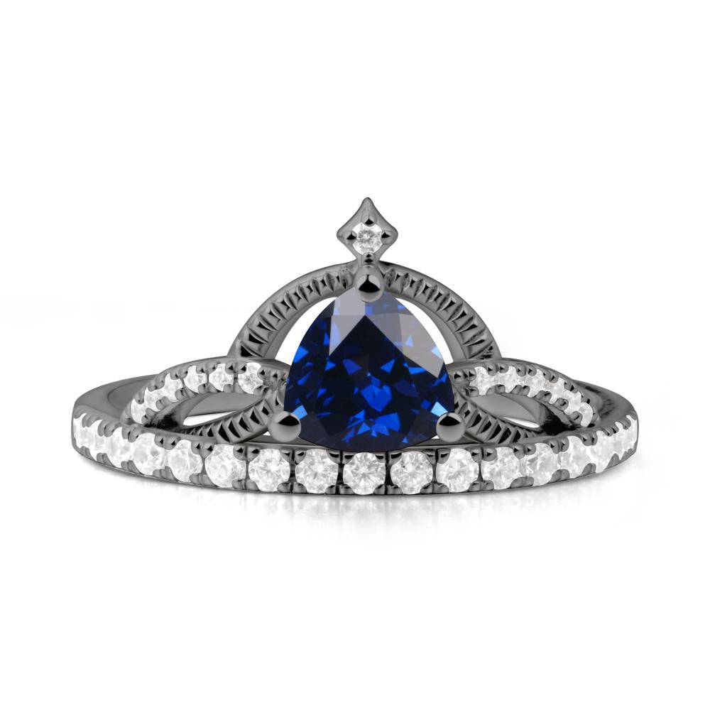 Tiara Sapphire Engagement Ring - LUO Jewelry #metal_black finish sterling silver