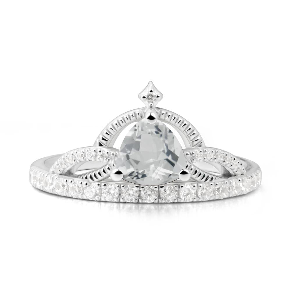 Tiara White Topaz Engagement Ring - LUO Jewelry #metal_14k white gold