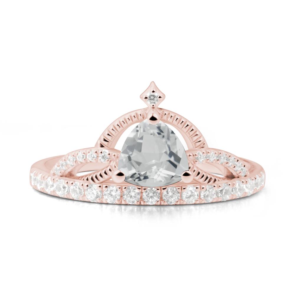 Tiara White Topaz Engagement Ring - LUO Jewelry #metal_18k rose gold