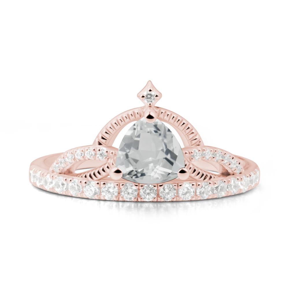 Tiara White Topaz Engagement Ring - LUO Jewelry #metal_18k rose gold