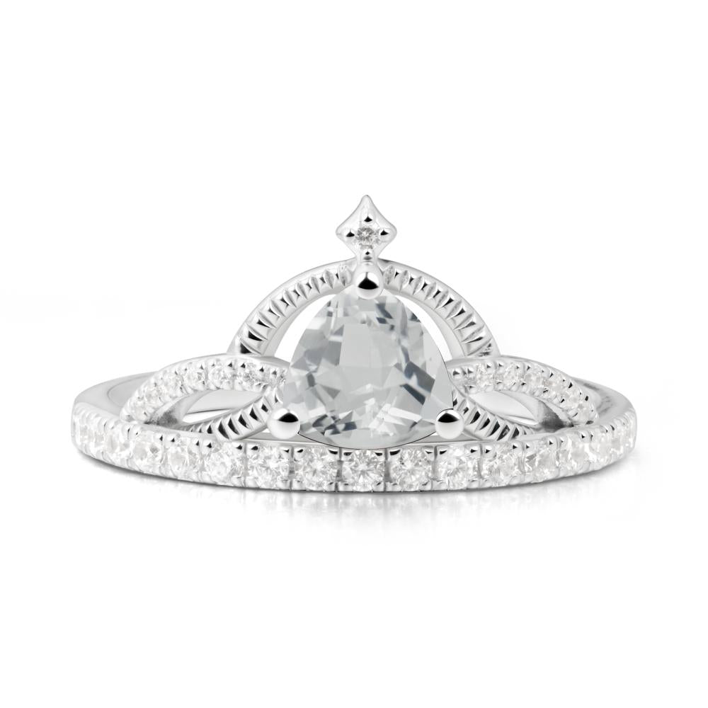 Tiara White Topaz Engagement Ring - LUO Jewelry #metal_18k white gold