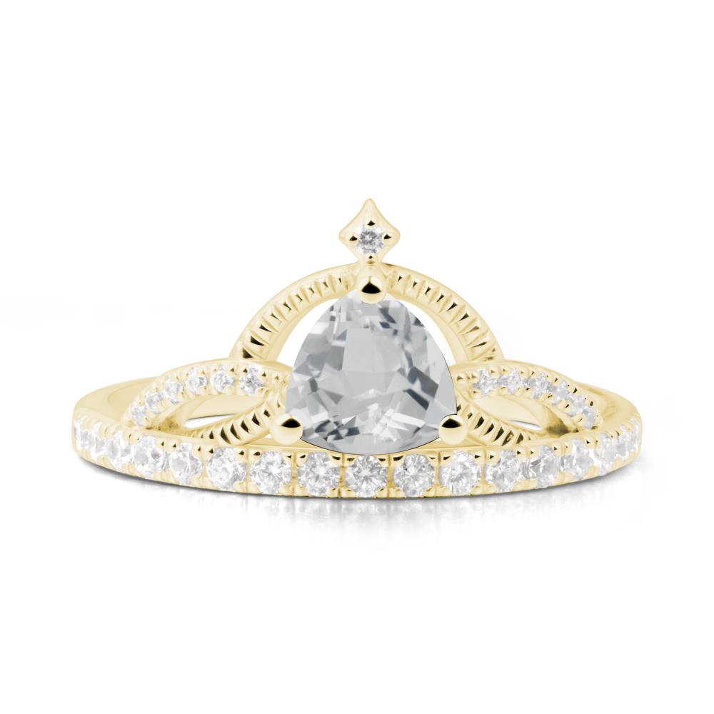 Tiara White Topaz Engagement Ring - LUO Jewelry #metal_18k yellow gold