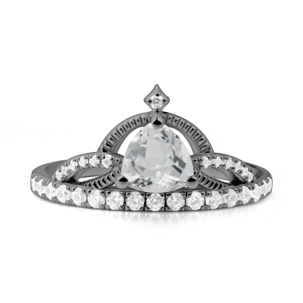 Tiara White Topaz Engagement Ring - LUO Jewelry #metal_black finish sterling silver