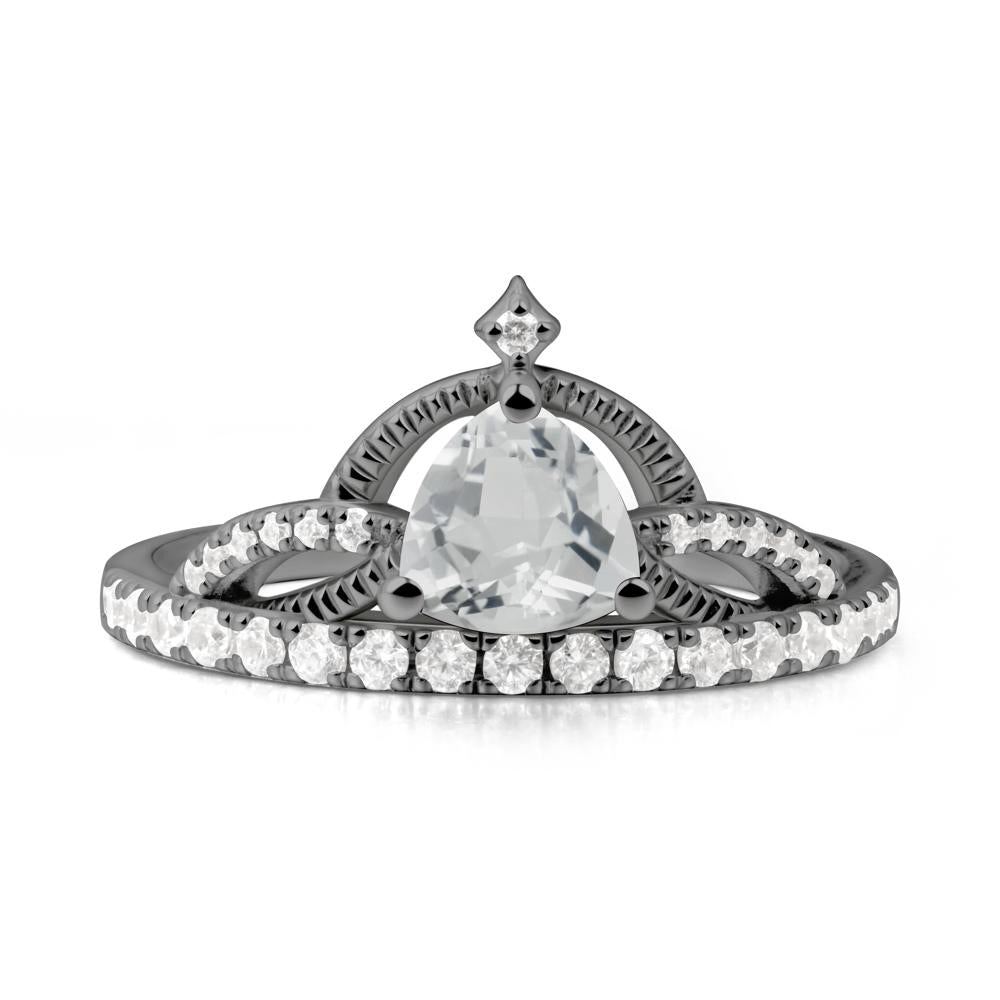 Tiara White Topaz Engagement Ring - LUO Jewelry #metal_black finish sterling silver