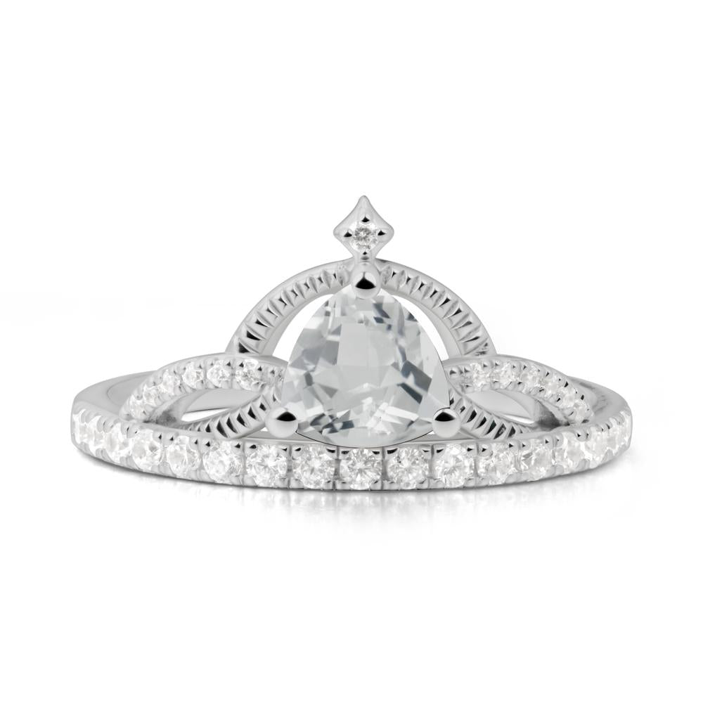 Tiara White Topaz Engagement Ring - LUO Jewelry #metal_platinum