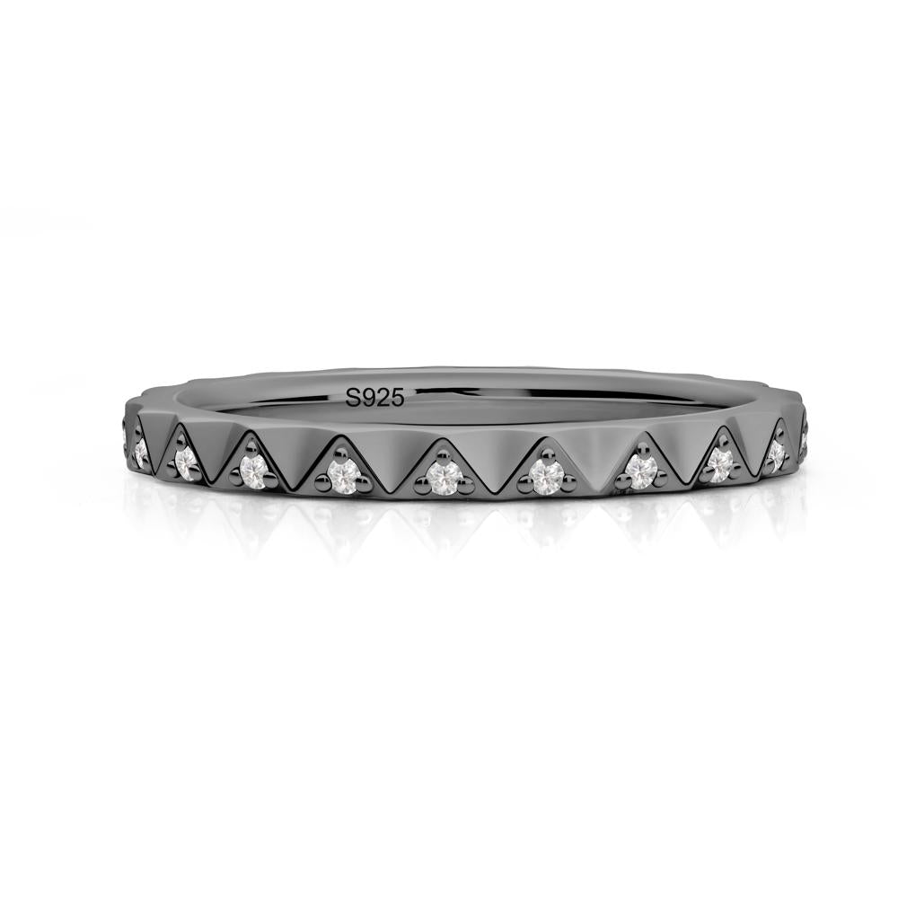 Cubic Zirconia Triangle Eternity Band - LUO Jewelry #metal_black finish sterling silver
