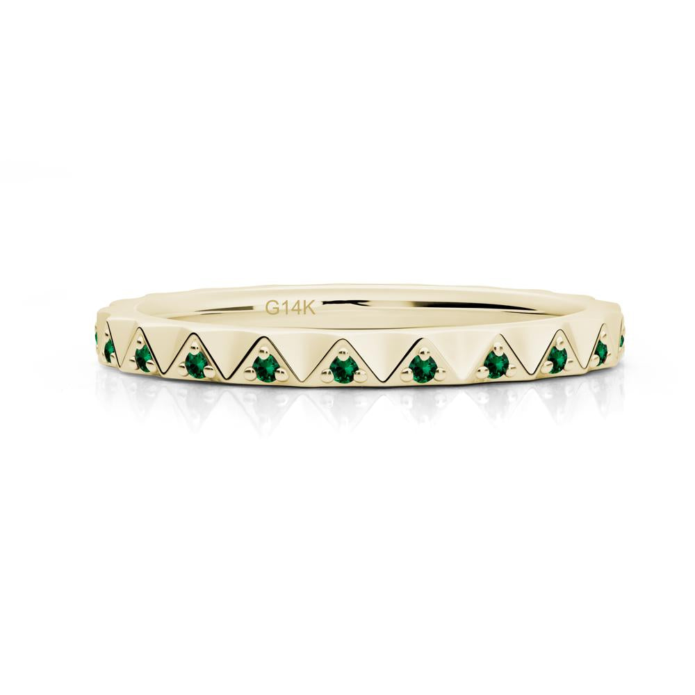 Round Emerald Stackable Ring - LUO Jewelry #metal_14k yellow gold