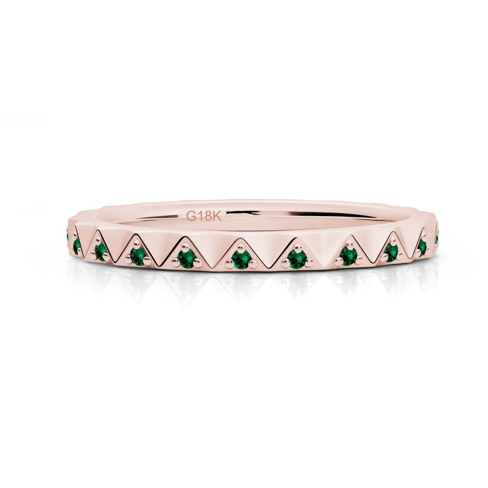Round Emerald Stackable Ring - LUO Jewelry #metal_18k rose gold
