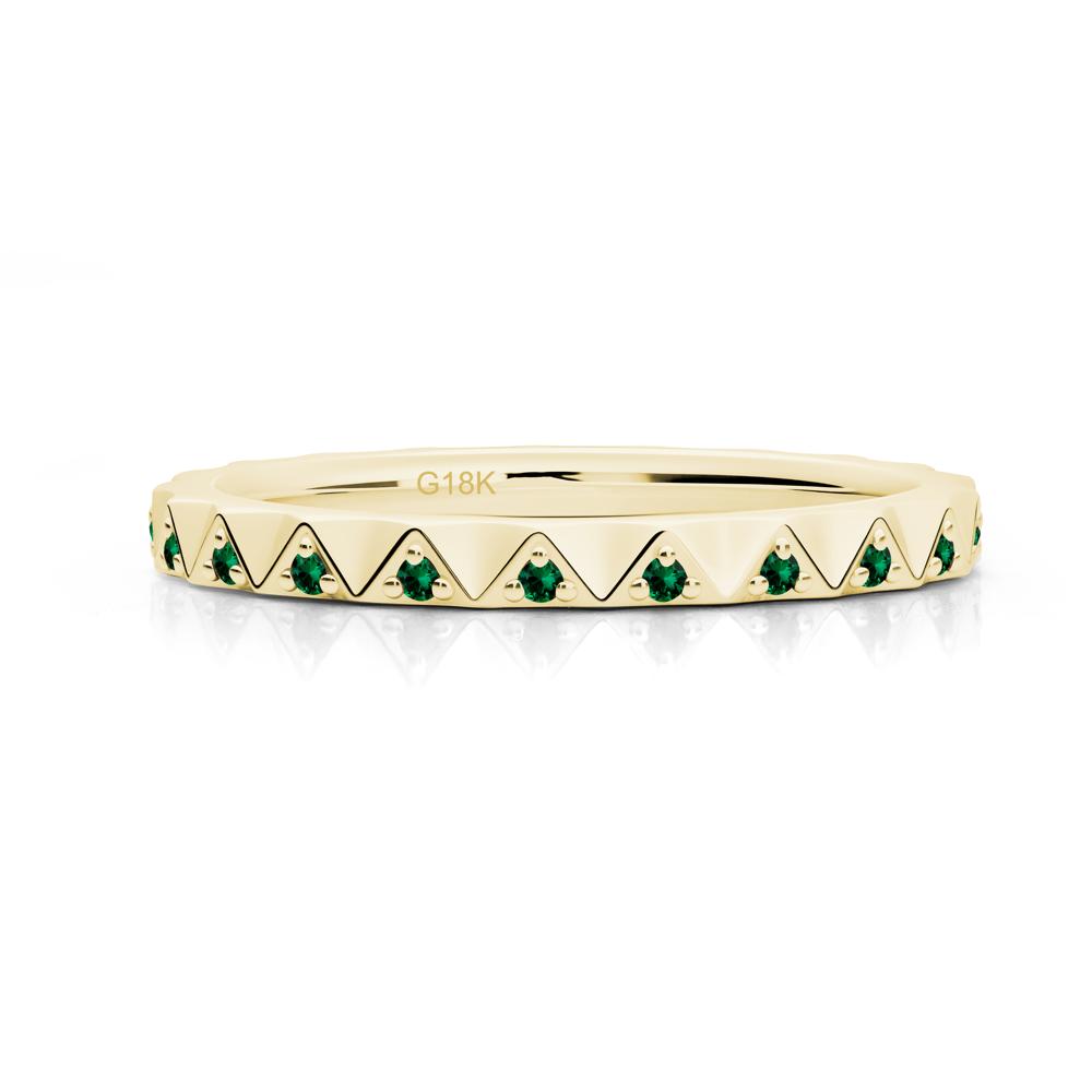 Round Emerald Stackable Ring - LUO Jewelry #metal_18k yellow gold
