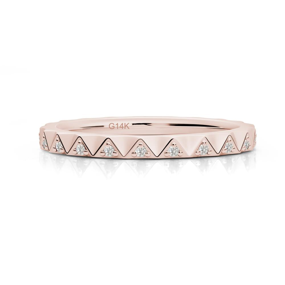 Round Moissanite Stackable Ring - LUO Jewelry #metal_14k rose gold