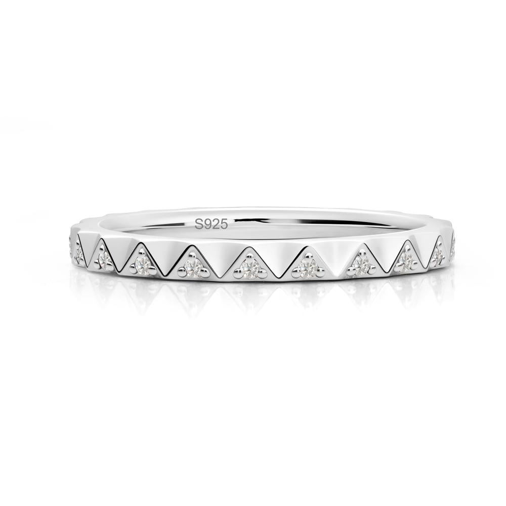 Round Moissanite Stackable Ring - LUO Jewelry #metal_sterling silver
