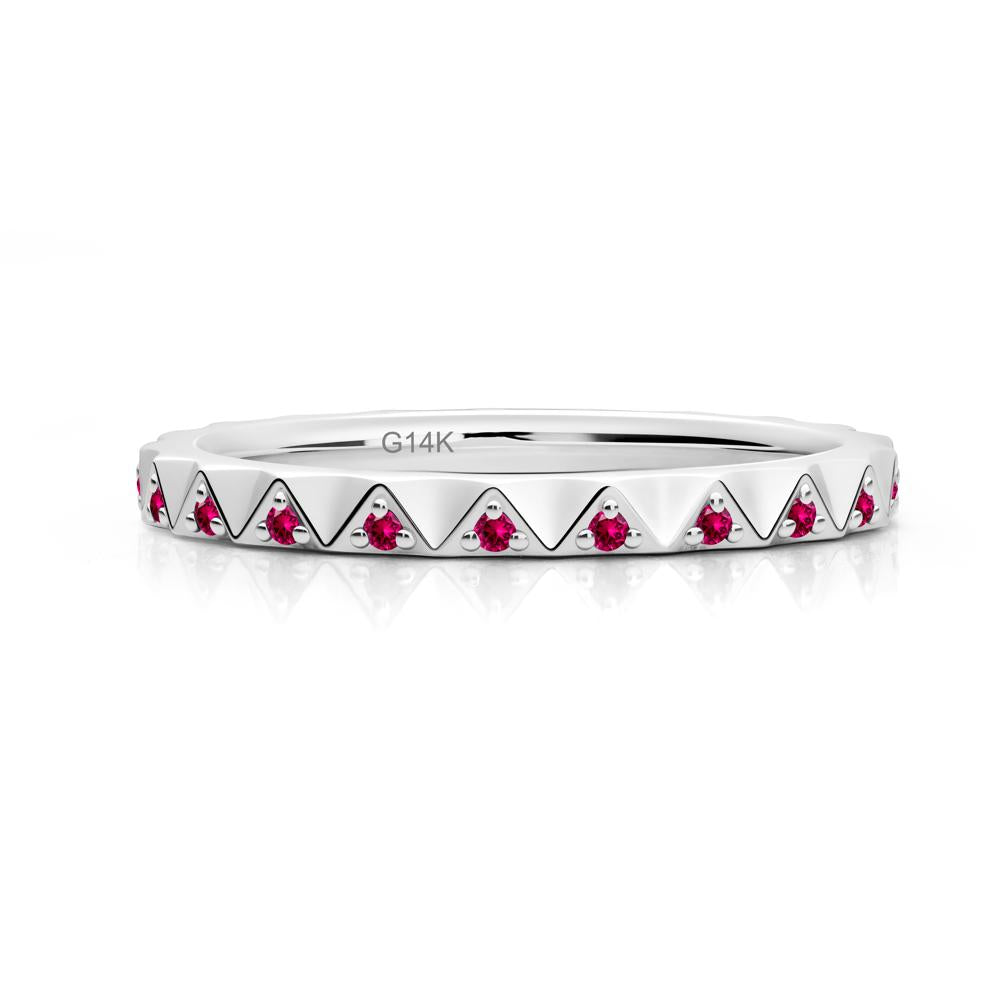 Ruby Triangle Eternity Band - LUO Jewelry #metal_14k white gold