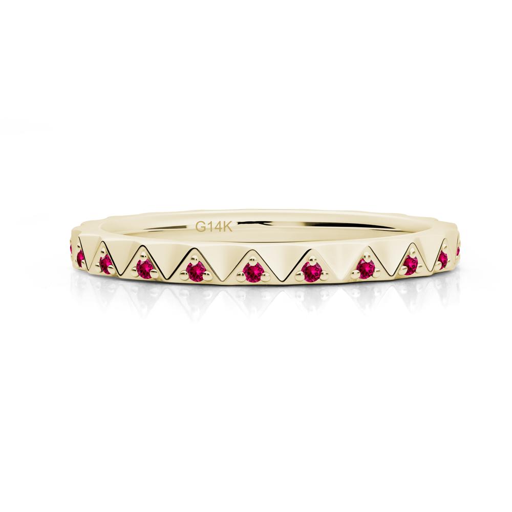 Ruby Triangle Eternity Band - LUO Jewelry #metal_14k yellow gold