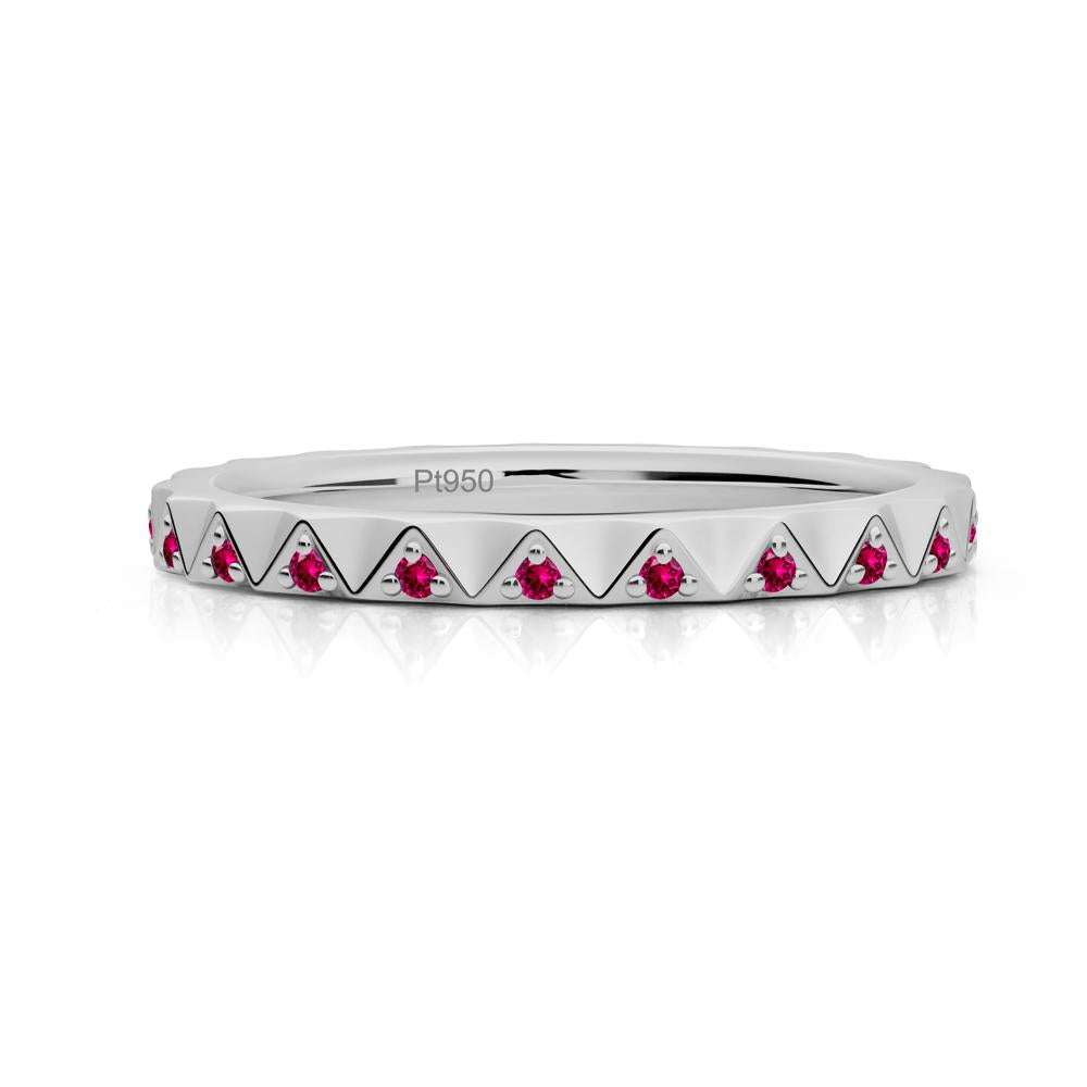 Ruby Triangle Eternity Band - LUO Jewelry #metal_platinum