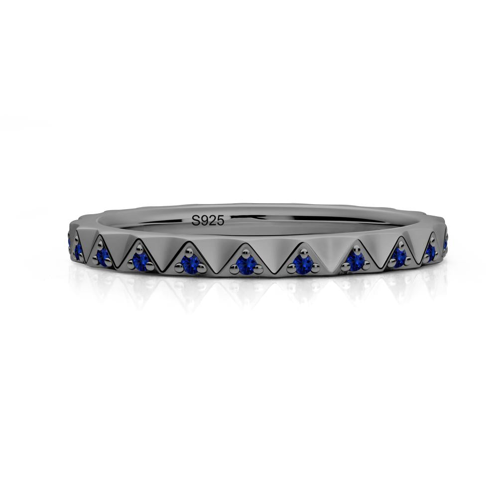 Sapphire Triangle Eternity Band - LUO Jewelry #metal_black finish sterling silver