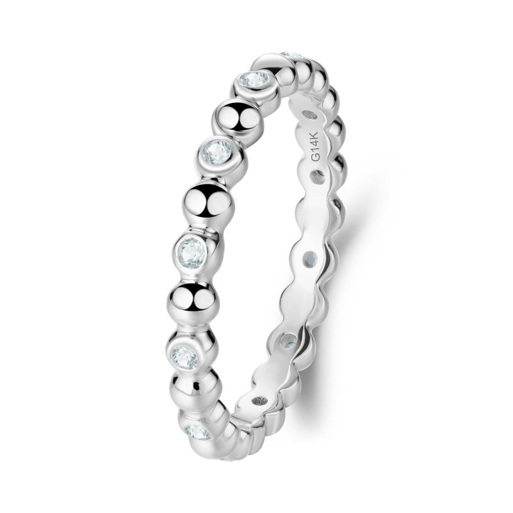 Aquamarine Bubble Ring - LUO Jewelry #metal_14k white gold