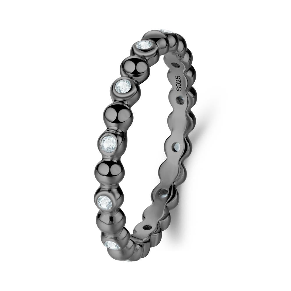 Aquamarine Bubble Ring - LUO Jewelry #metal_black finish sterling silver