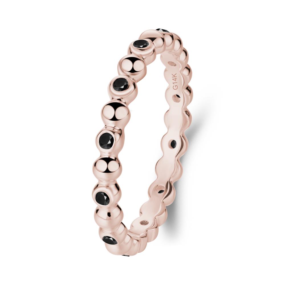 Minimalist Black Spinel Wedding Ring - LUO Jewelry #metal_14k rose gold