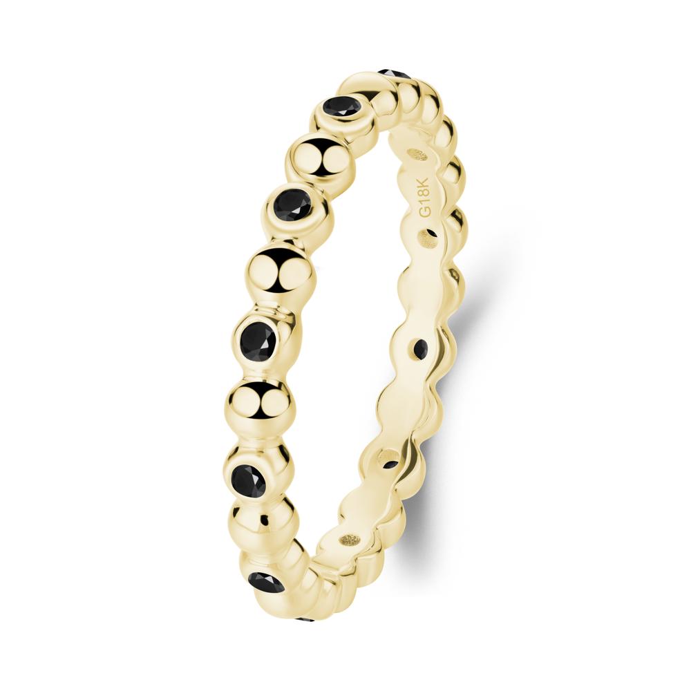 Minimalist Black Spinel Wedding Ring - LUO Jewelry #metal_18k yellow gold