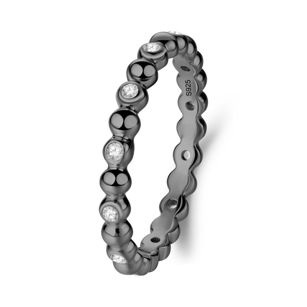 Cubic Zirconia Bubble Ring - LUO Jewelry #metal_black finish sterling silver