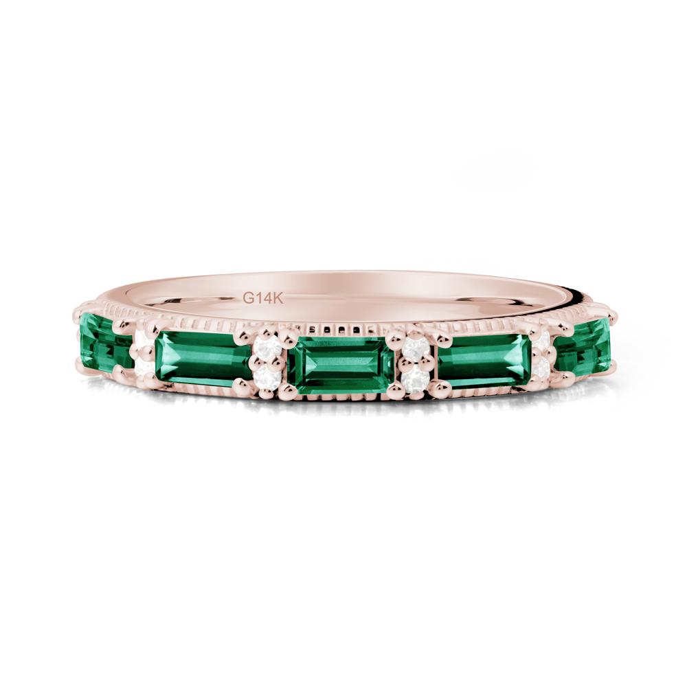 Baguette Emerald Eternity Ring - LUO Jewelry #metal_14k rose gold