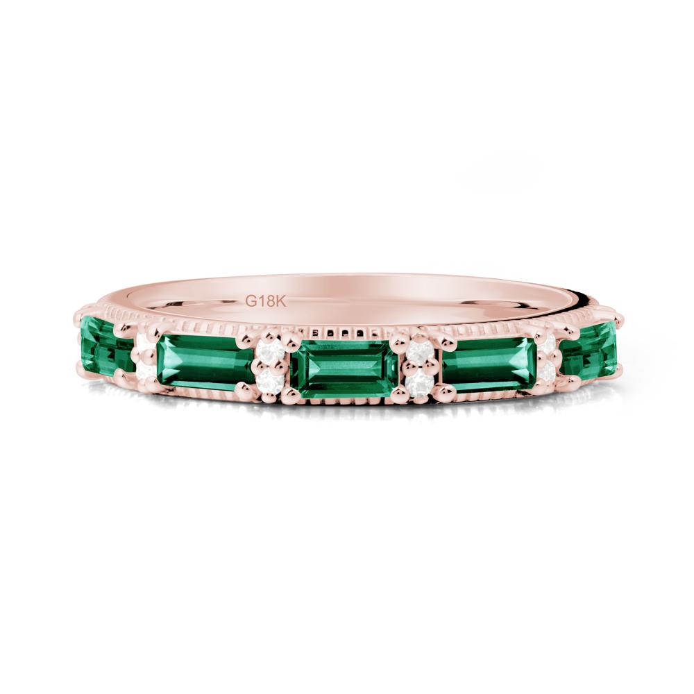 Baguette Emerald Eternity Ring - LUO Jewelry #metal_18k rose gold