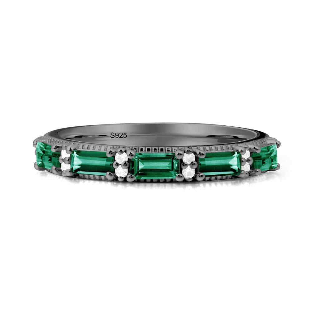Baguette Emerald Eternity Ring - LUO Jewelry #metal_black finish sterling silver