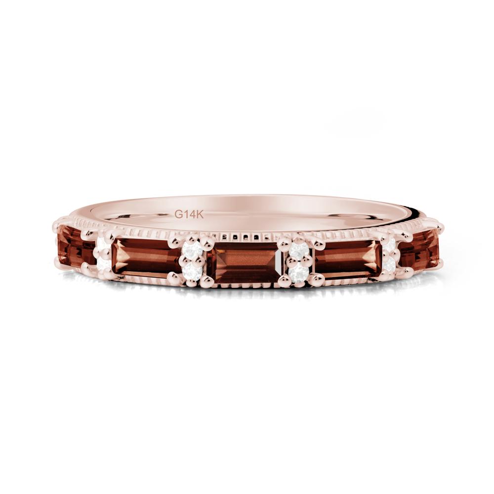 Baguette Garnet Eternity Ring - LUO Jewelry #metal_14k rose gold