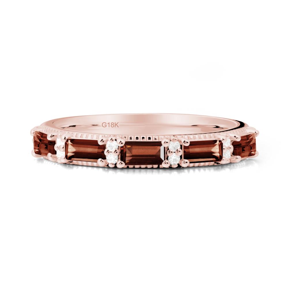 Baguette Garnet Eternity Ring - LUO Jewelry #metal_18k rose gold