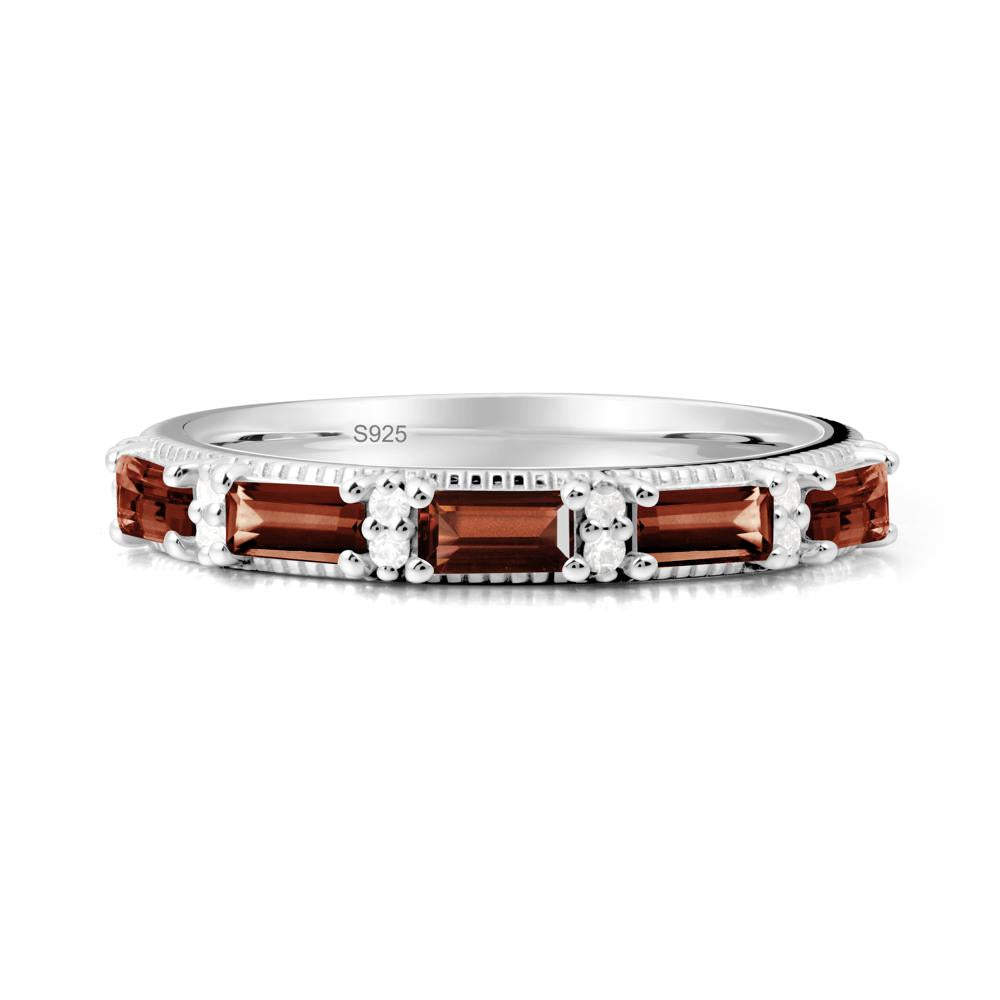Baguette Garnet Eternity Ring - LUO Jewelry #metal_sterling silver