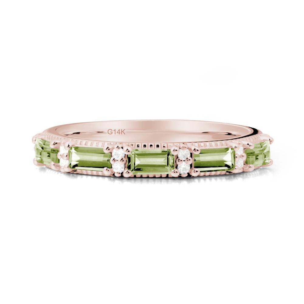 Peridot Milgrain Engagement Ring - LUO Jewelry #metal_14k rose gold