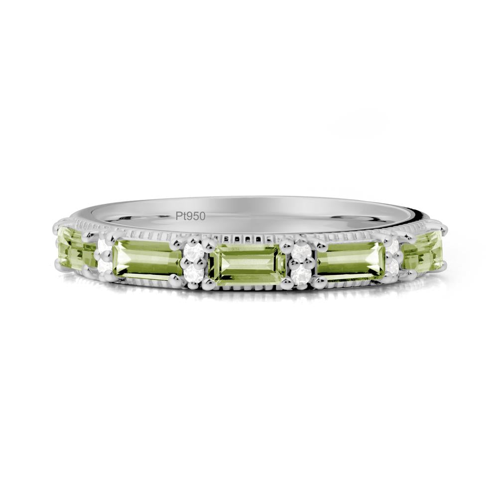 Peridot Milgrain Engagement Ring - LUO Jewelry #metal_platinum