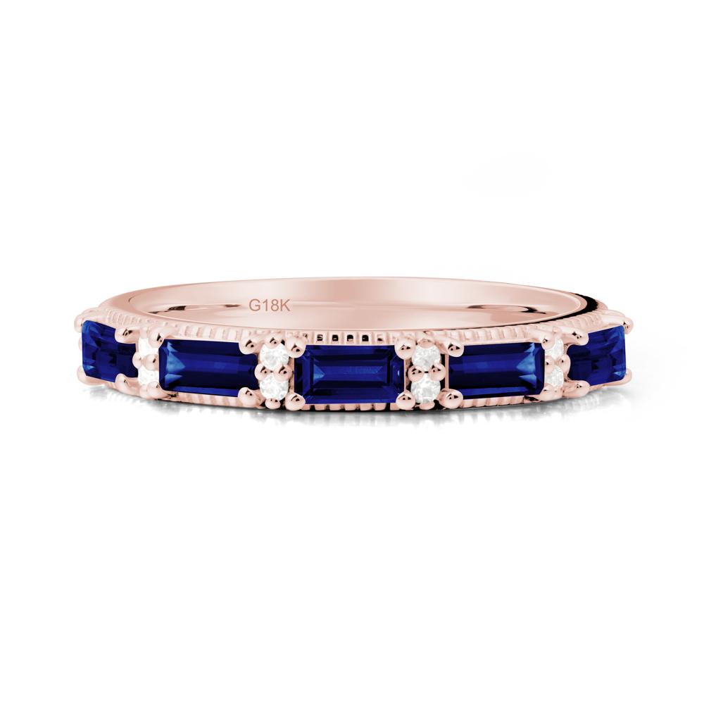 Baguette Sapphire Eternity Ring - LUO Jewelry #metal_18k rose gold