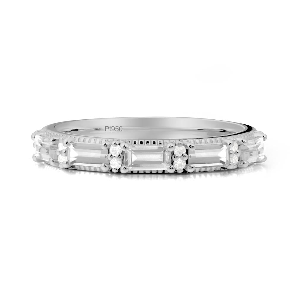 Baguette White Topaz Eternity Ring - LUO Jewelry #metal_platinum