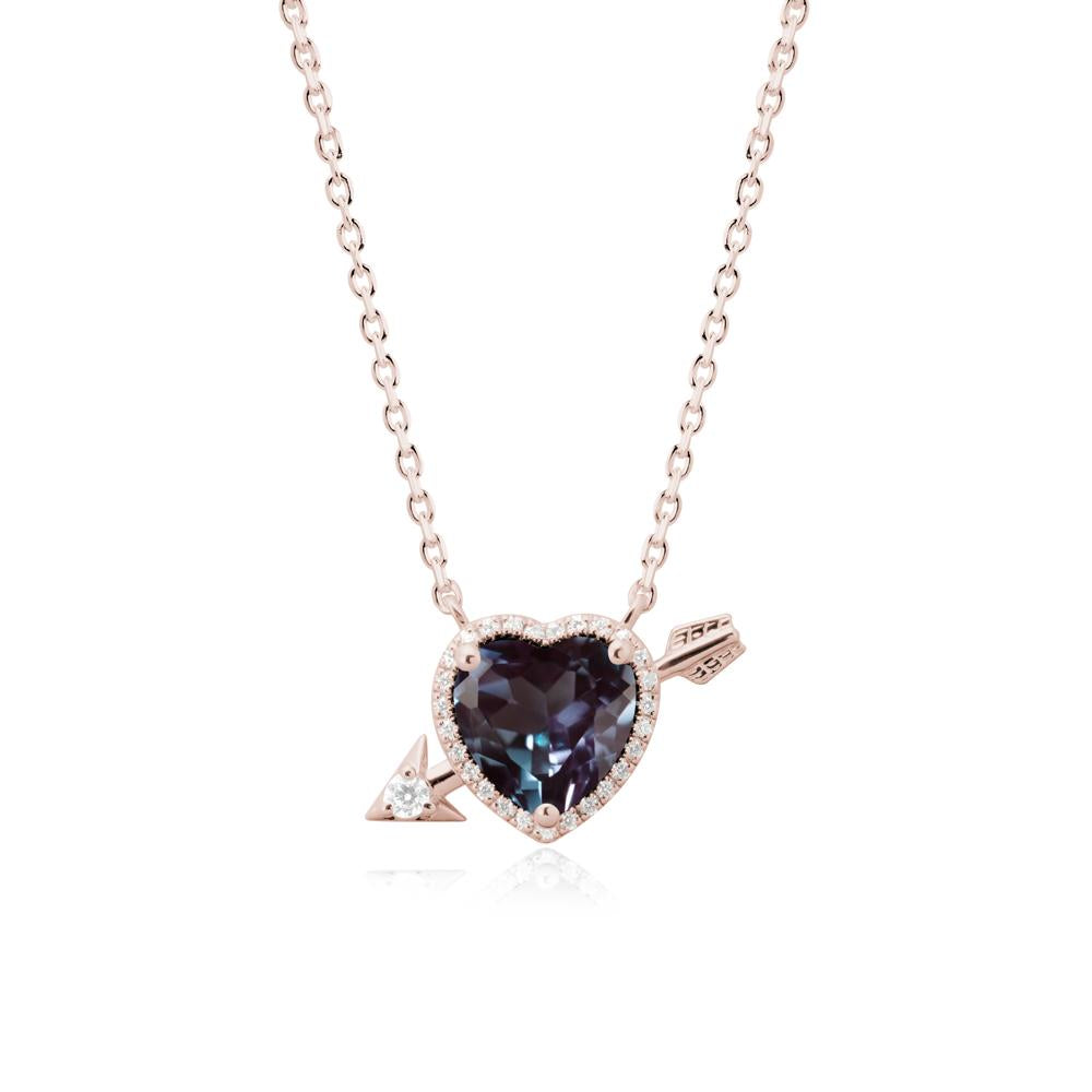 Heart Shaped Alexandrite Cupid鈥橲 Arrow Necklace - LUO Jewelry #metal_14k rose gold