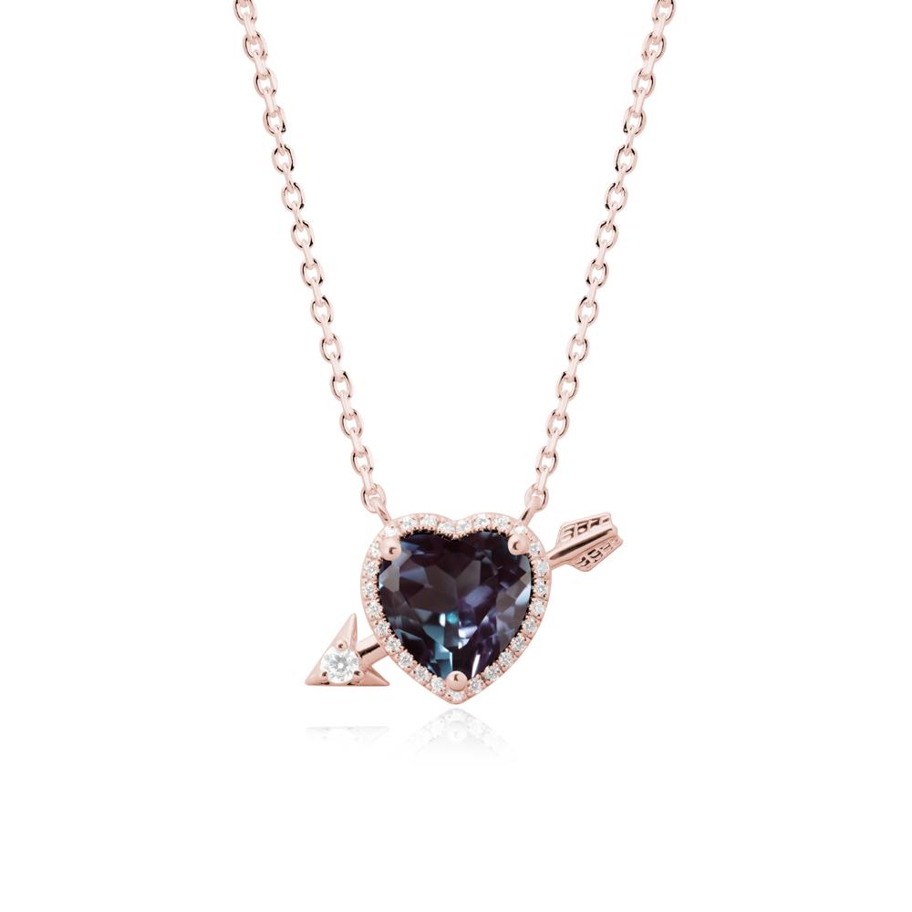 Heart Shaped Alexandrite Cupid鈥橲 Arrow Necklace - LUO Jewelry #metal_18k rose gold